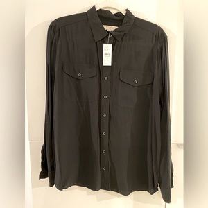 LOFT size large black blouse